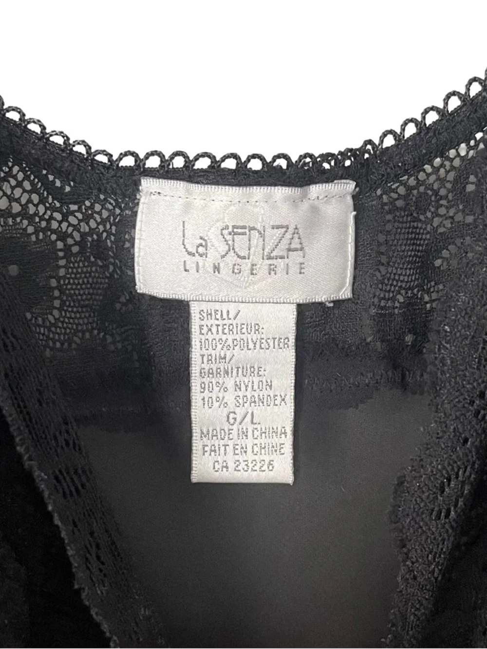 La SENZA Black Lace-Trim Slip Chemise - Picture 2 of 8